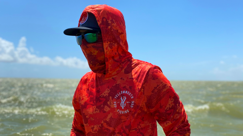 YMCO. Salt Shadow Pattern Long Sleeve Angler Hoodie Unisex - Fuego